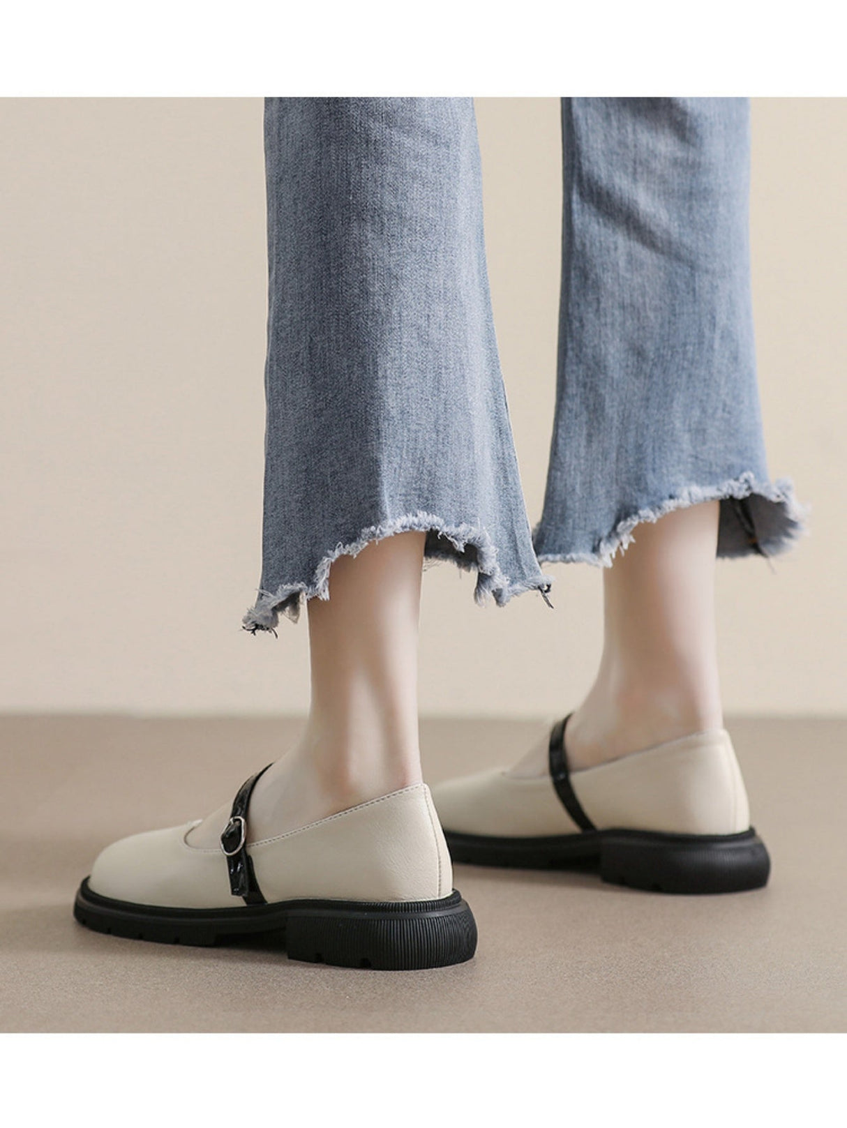 Liber Spring and Autumn Colorblock Women's Mary Jane Shoes