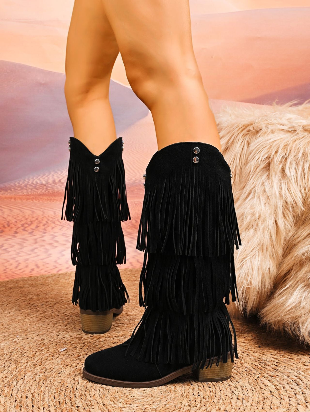 Retro High-top Tassel Women's Boots