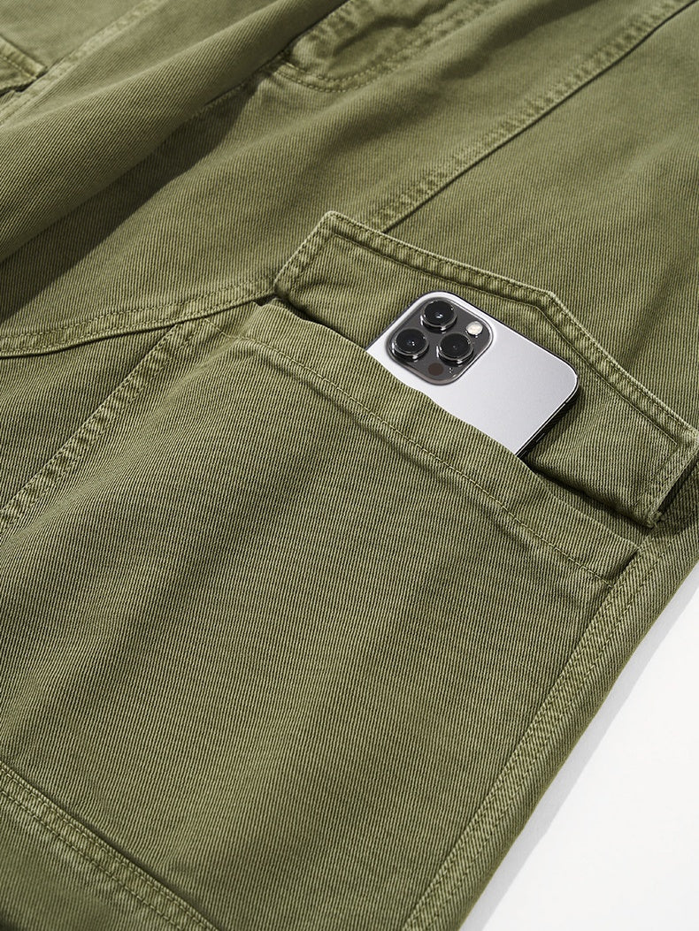 Liber Autumn Neutral wear Solid Color Cargo Trousers