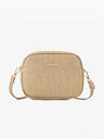Holiday Straw Woven Oval Crossbody Bag