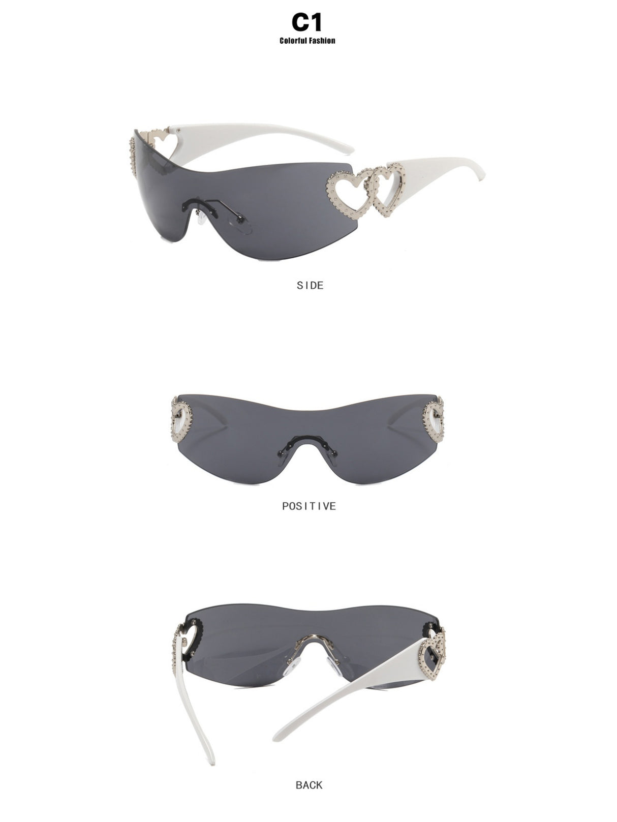 Heart-shaped Frameless Fashion Glasses