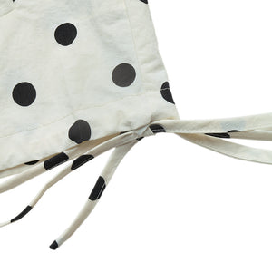Stand-up Collar Drawstring Sweet And Cool Women's Color-blocked Polka Dot Jacket