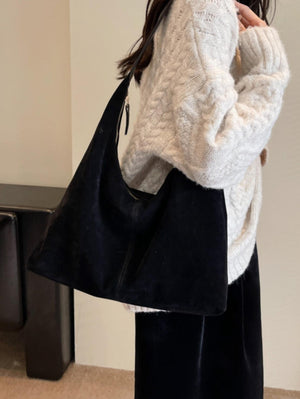 Sac bandoulière en daim polyvalent pour les trajets quotidiens et grande capacité