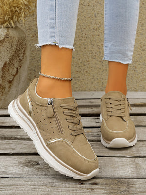 Side Zipper Breathable Athletic Shoes