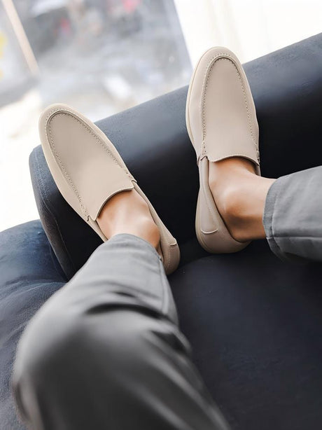 Solid Color Slip-on Loafers