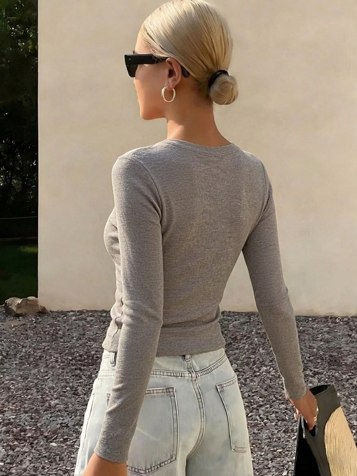 100% Wool Crew Neck Long-Sleeve Sweater