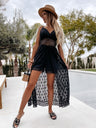 V-neck Lace-trimmed Backless Jumpsuit