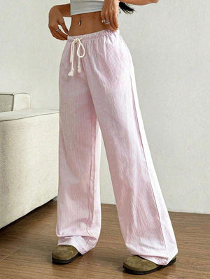 Striped Casual Wide-Leg Pants