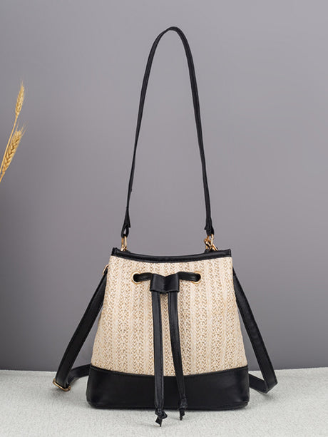 Vacation Straw Patchwork Crossbody Bag