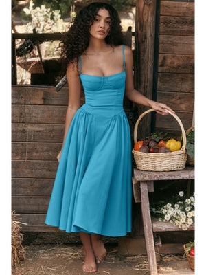 Camisoles Big Swing Solid Color Midi Dresses