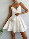 Pure Cotton Sexy Backless Exclusive Beach Mini&Short Dresses