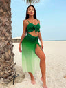 Gradient Print Bikini Three-Piece Set