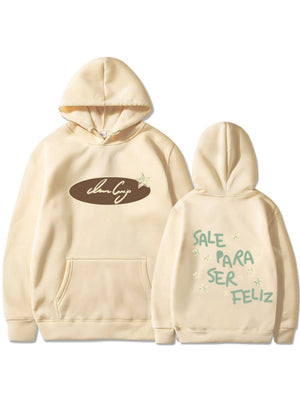 Bemalung geometrischer Muster, lockere Kapuzenpullover.