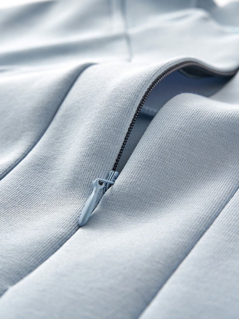 Lycra Pearl Stretch Half Zipper Comfort Keep Warm Sweatshirts&Hoodies