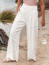 Cotton Blend Wide Leg Pocket Hit Pants