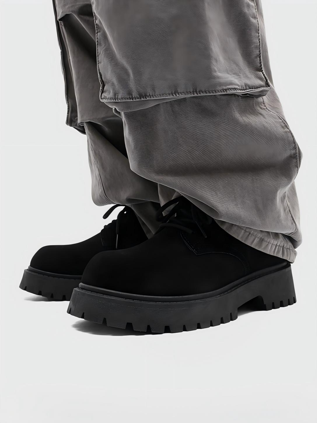 Chaussures de travail Derby à plateforme en daim