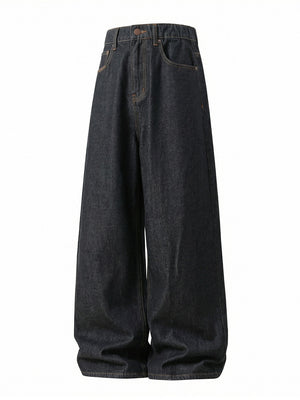 Retro Color-blocked Loose-fit Straight-fit Jeans