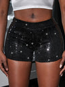 Sequins High Elasticity Hip Wrap Shorts