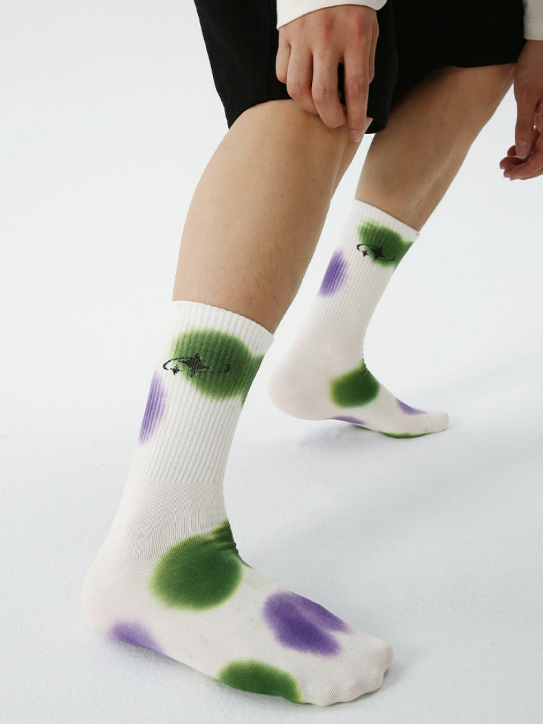 Chaussettes à pois imprimées avec lettres, lot de 3