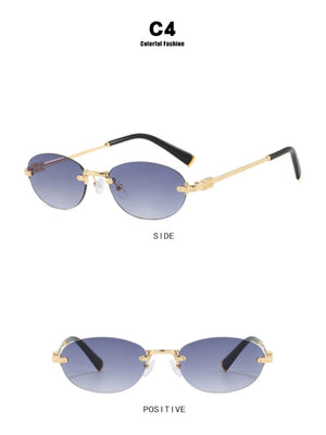 Oval Retro Frameless Sunglasses