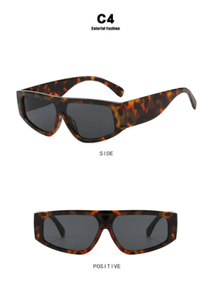 Lunettes de soleil élégantes à blocs de couleur