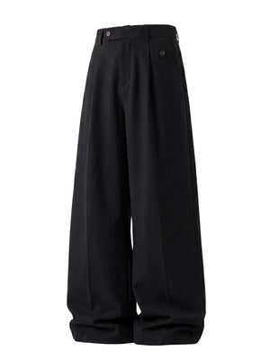 Gathering Old Money Style Nine Points Dress Pants Pants