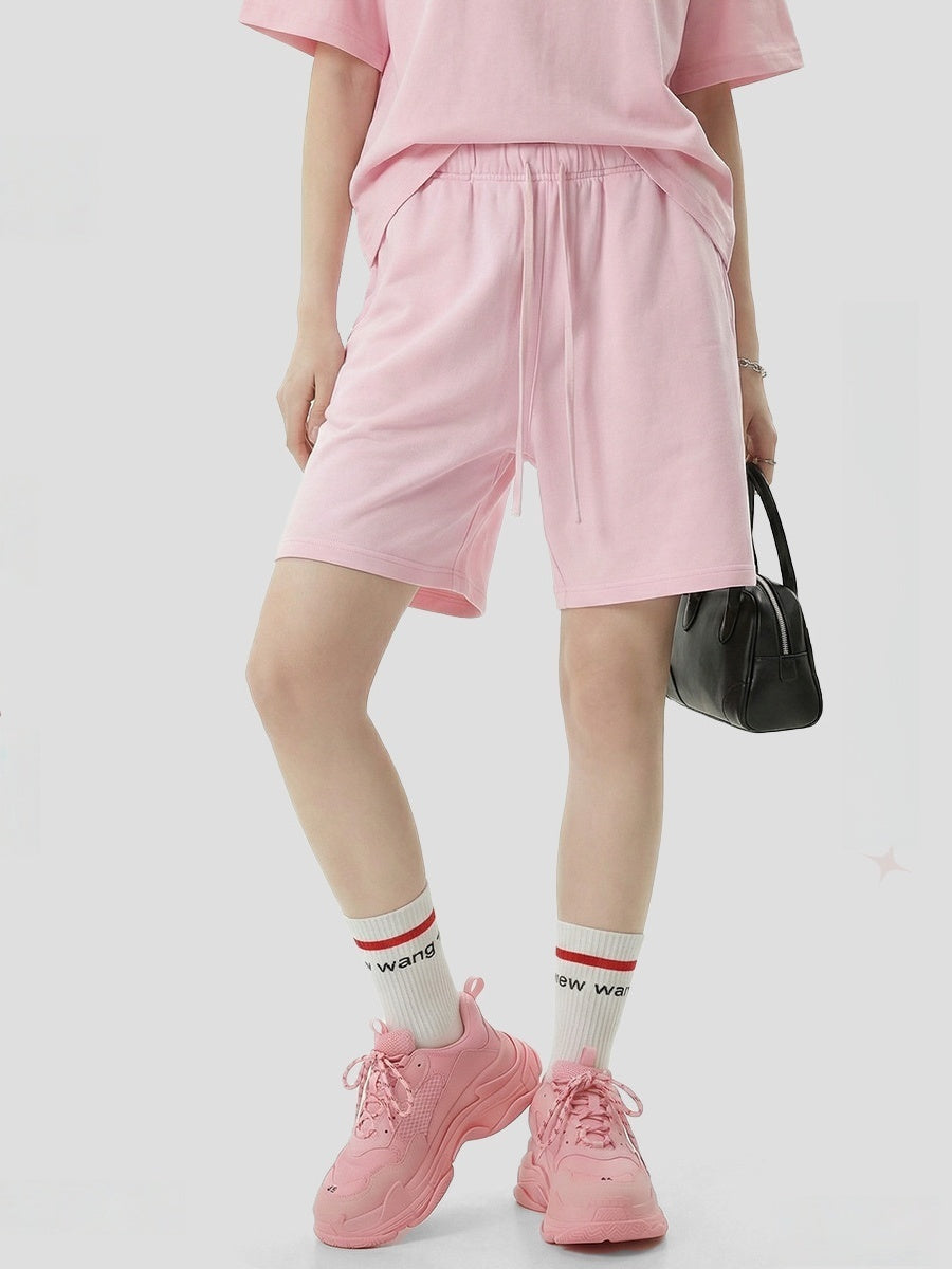 Leisure Washing Water Fade Loose-fit Five Points Shorts