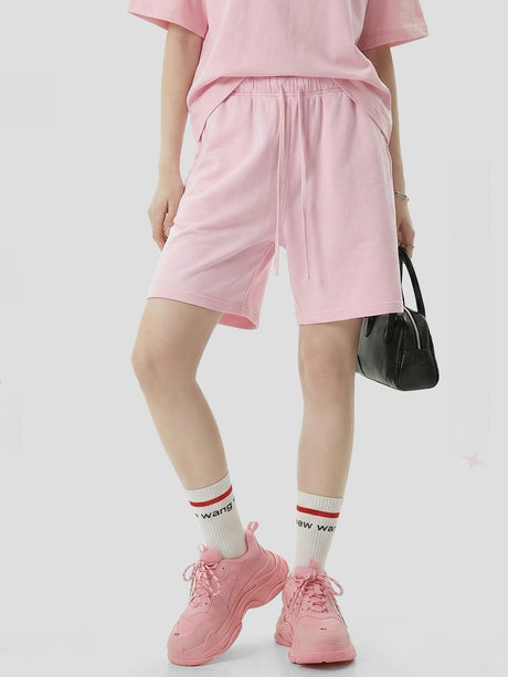 Leisure Washing Water Fade Loose-fit Five Points Shorts