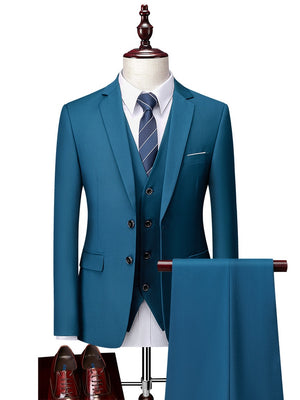 Slim-fit Business Suit Set 3-piece Sets