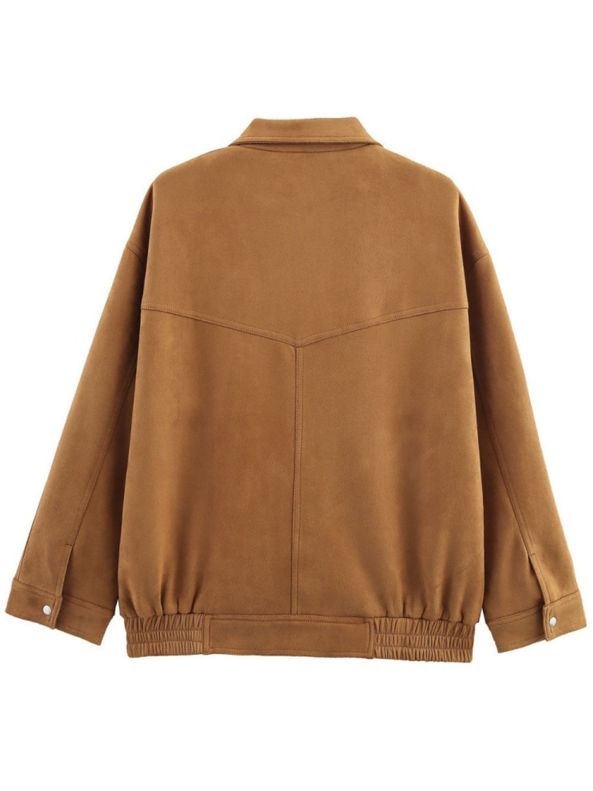 Suede Casual Textured Pocket Long-sleeved Jacket