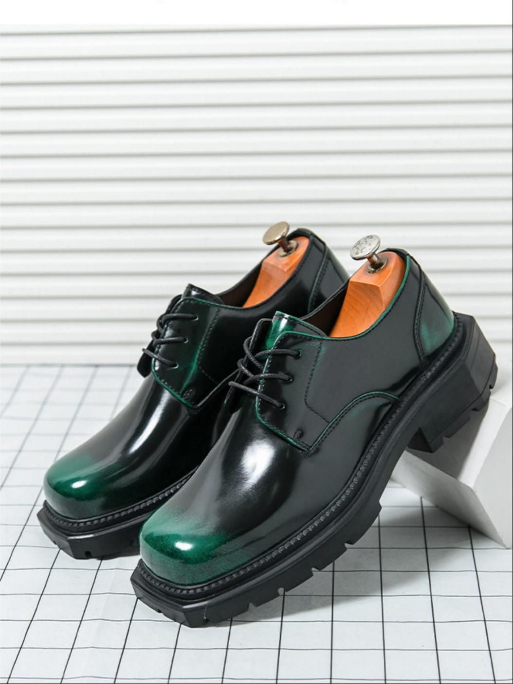 Trendy, Wide-toe, Platform, Lace-up Dress Shoes