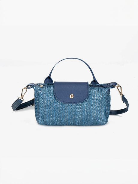 Vacation Patchwork Straw Crossbody Bag