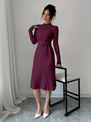 Bandage Slim-fit Knitting Midi Dresses