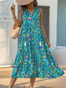 Printed Tassel V-neck Sleeveless Maxi Dresses