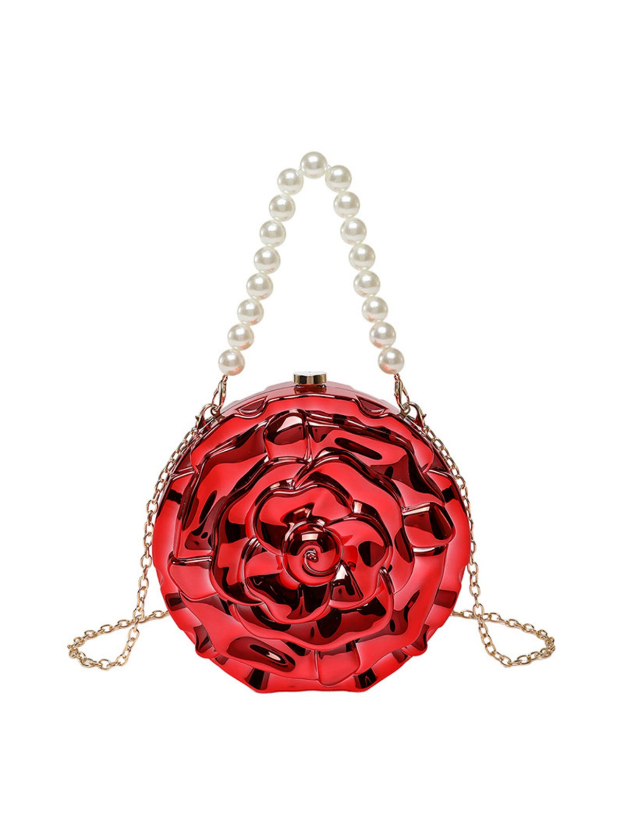 Flower-shaped Round Evening Shoulder Bag