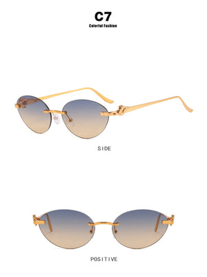 Frameless Oval Sunglasses