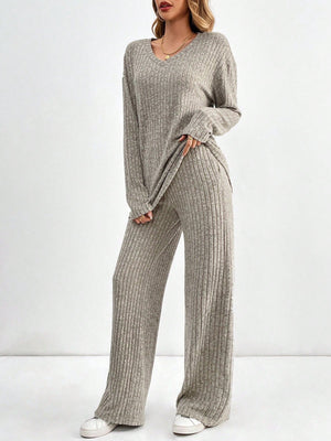 Liber Spring Women's Splicing Solid Color 2-piece Sets