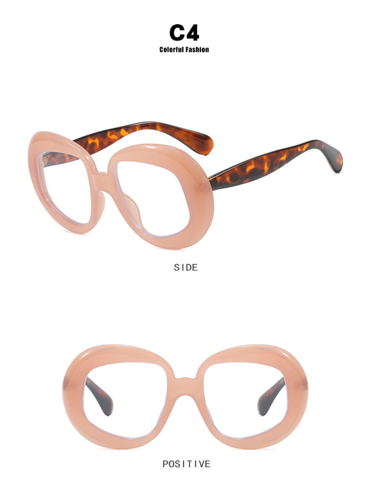Irregularly Shaped Full-frame Round Fashion Glasses