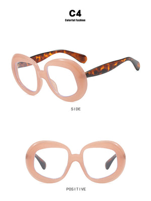 Irregularly Shaped Full-frame Round Fashion Glasses