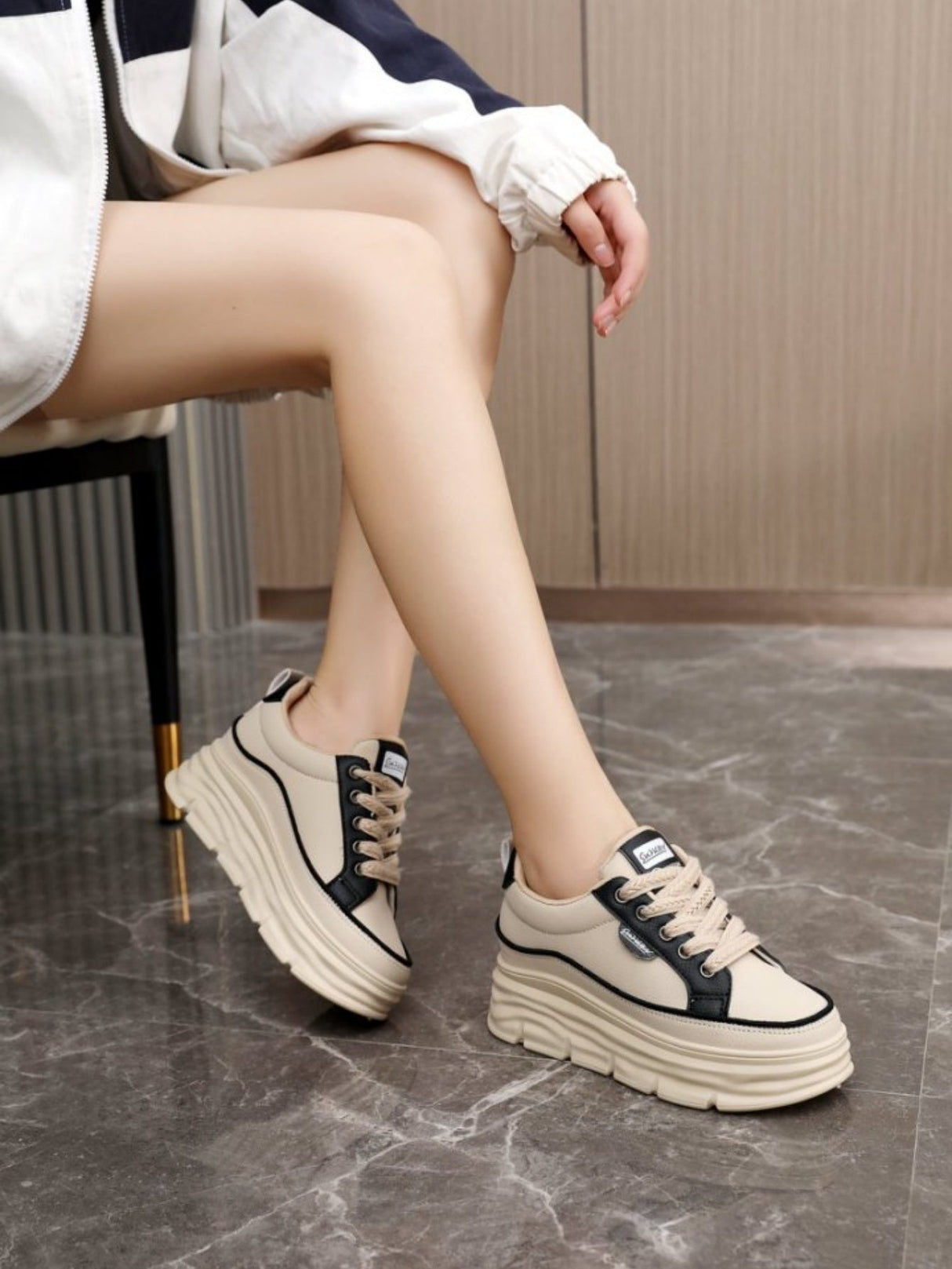 Colorblock Thick-Sole Women's Casual Sneakers