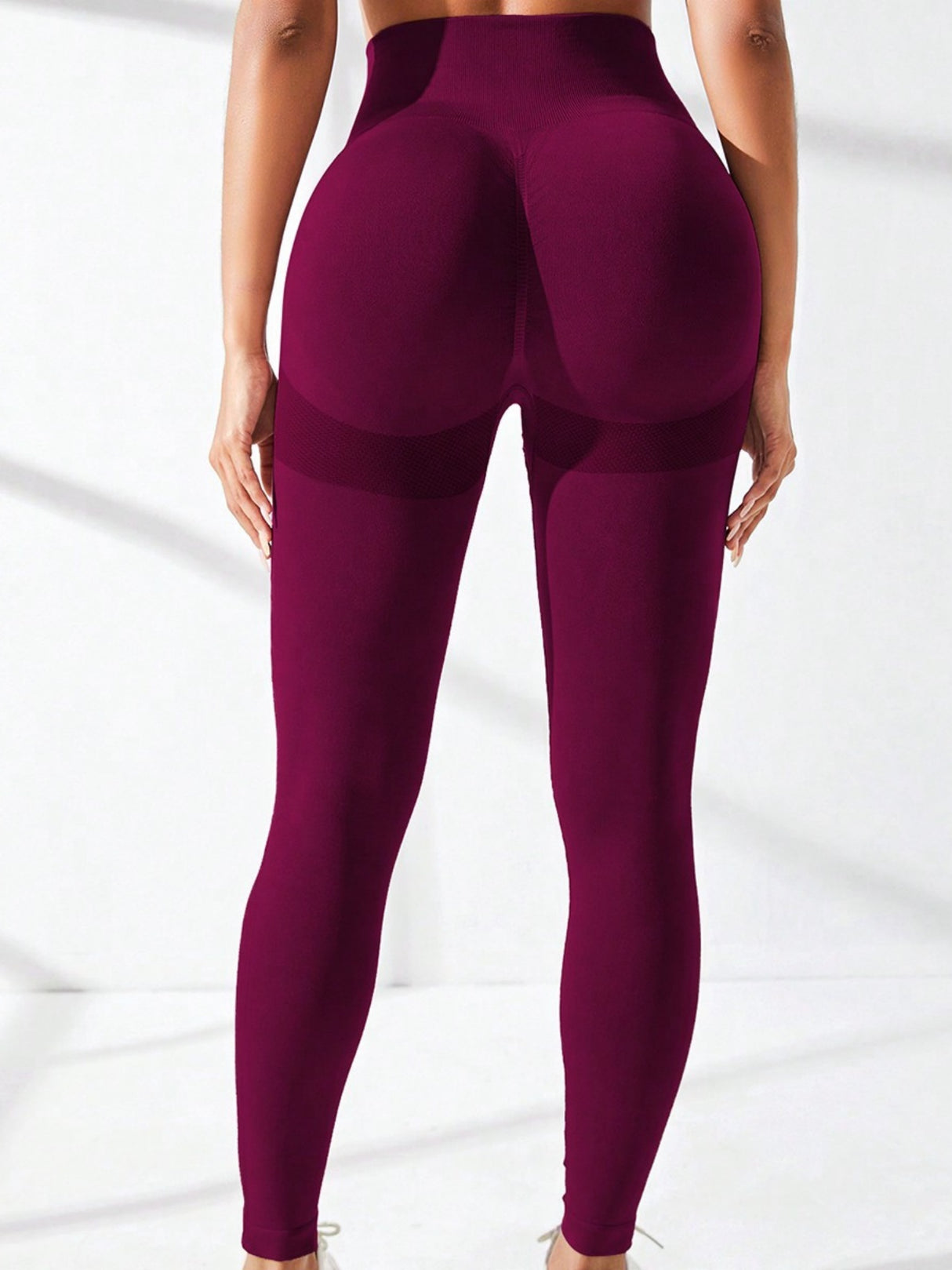 Seamless Exercise Yoga Fitness High-waisted, Tummy-flattening Elastic Pants