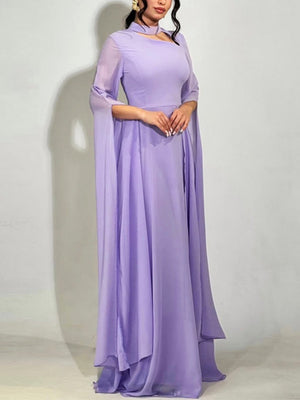 Flying Sleeves Hollow Out Back Strap Maxi Dresses