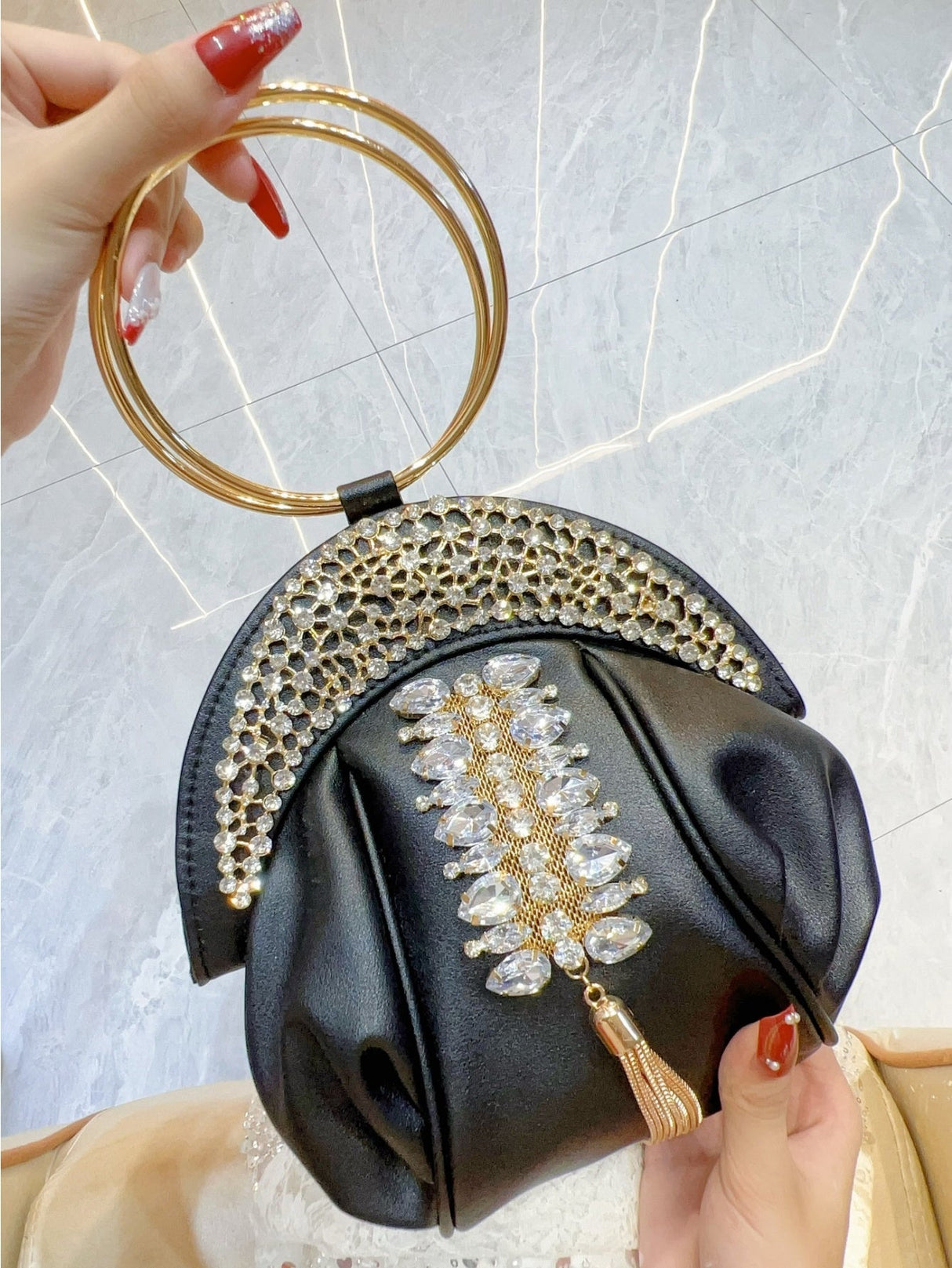 Liber Four Seasons ACC Pleated Diamond Cloud Bag