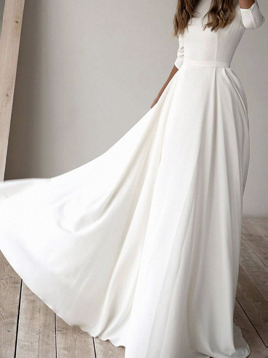 Simplicity Long Sleeve Parties Maxi Dresses