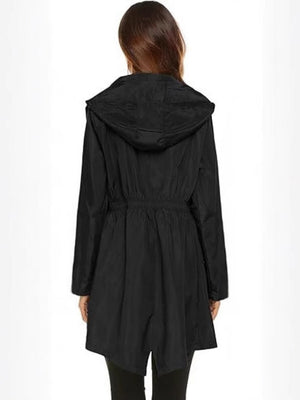 Hooded Pocket Water Proof Light Drawstring Windproof Raincoat Outdoor Windbreaker