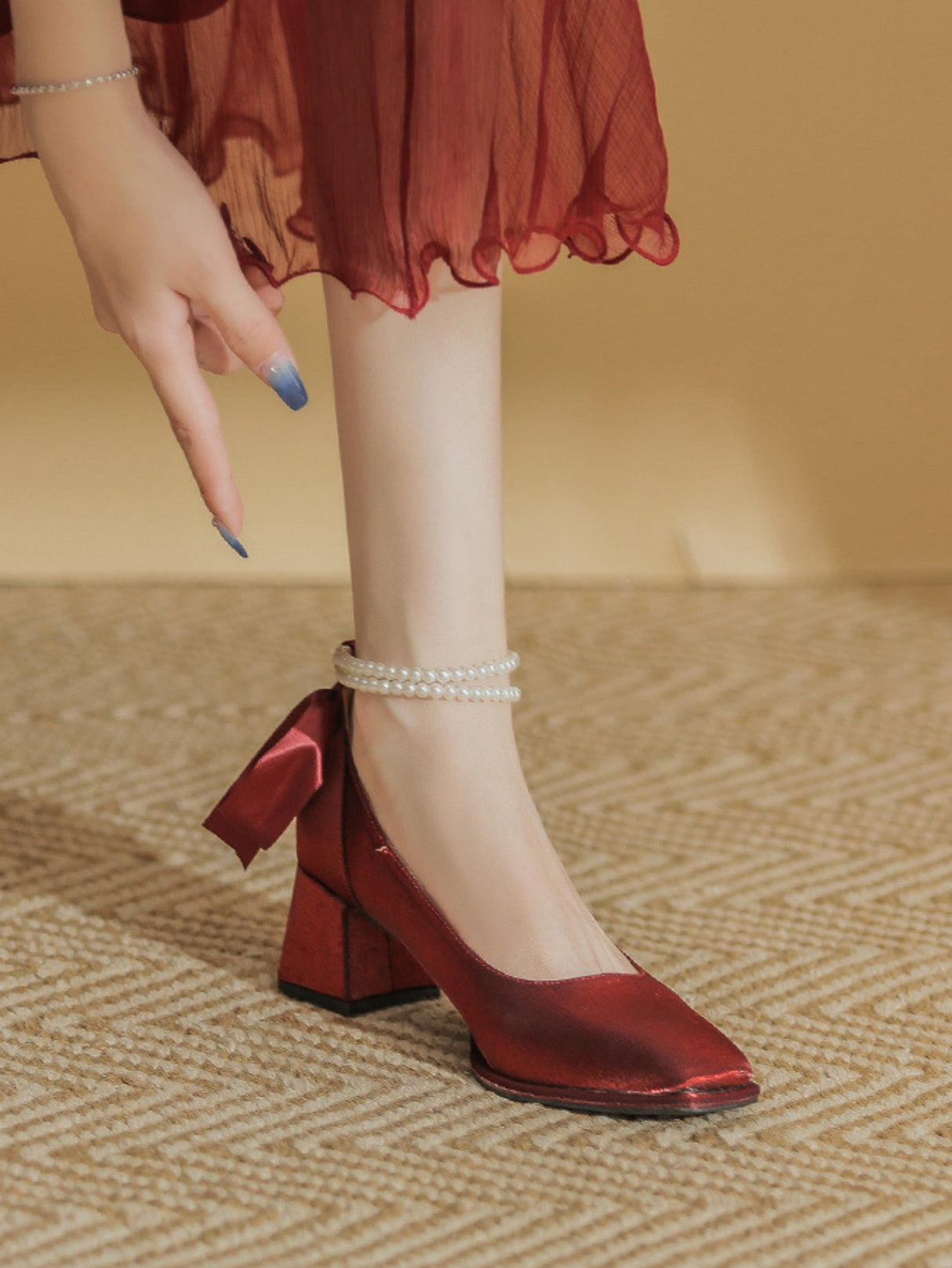 Bow-tie Satin High Heels