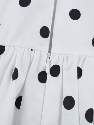 Polka Dots Printed A-line Halter Neck Short Dress
