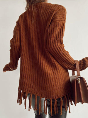 Thickened Loose Tassel Solid Color Knitting Sweaters