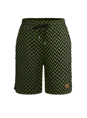 Herringbone Pattern Breathable Stretch Five Points Shorts