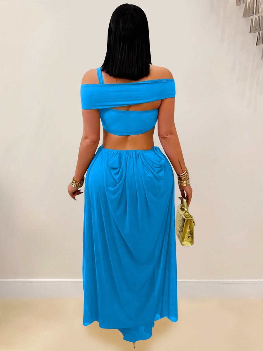 Gauze Sexy Bare Waist Parties Maxi Dresses